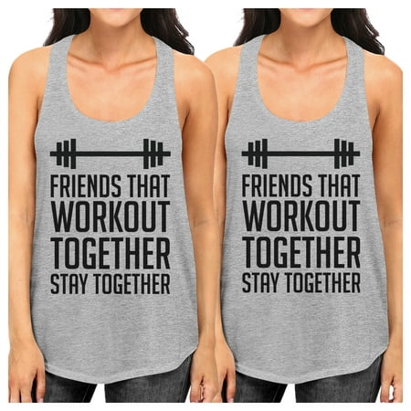 Friends Workout Together Grey Best Friend Tanks For Women Cute