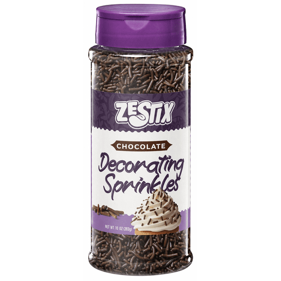 Chocolate Sprinkles 10 oz, Jimmies Sprinkles for Cake Decorating, Cupcakes, Cookies, Ice Cream & Dessert Toppings