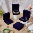 thumbnail image 4 of 4Pcs Velvet Bracelet Gift Boxes 9x9cm/3.54x3.54inch Square Midnight Blue Velvet Bracelet Bangle Boxes Jewelry Storage Case Bangle Organizer Display for Bracelets Watches Storage, 4 of 8