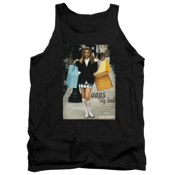 Clueless Oops My Bad Adult Tank Top Black