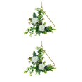 thumbnail image 2 of Cateissary Decoraciones de boda: fácil de limpiar, bajo mantenimiento, larga duración, elegante flor artificial, interior o exterior, rosa Rosa blanca delta 2piezas, 2 of 6