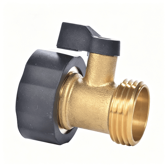 ZHZFKQ 3/4" Brass Garden Hose Shut Off Valve,1-Way Restricted-Flow Water Shut-Off, Fits 3/4 Inch Hose Connector