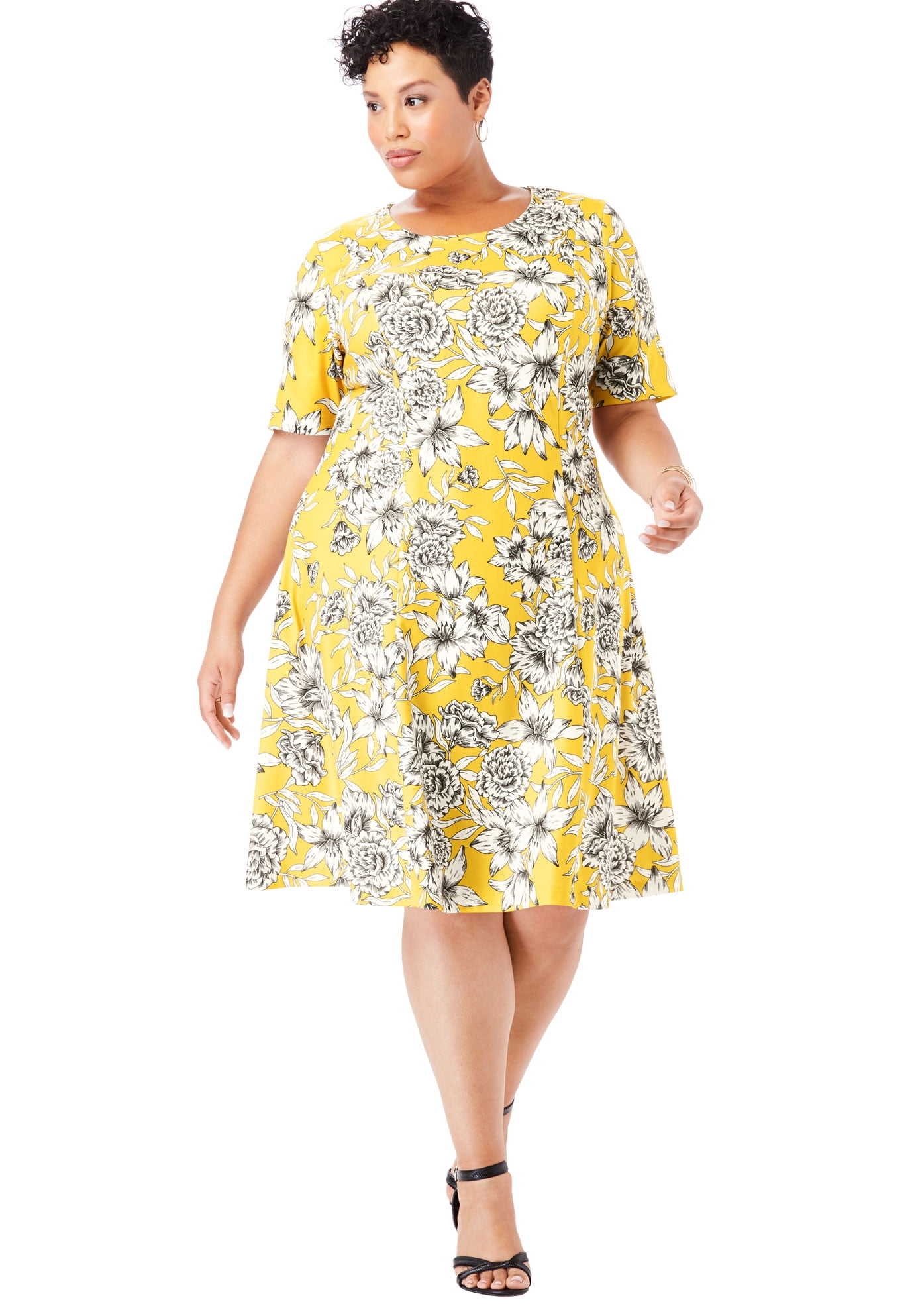 ponte flare dress