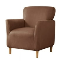 Namzi Armchair Slipcovers, 1 Piece Stretch Armchair Slipcover with Arms, Furniture Protector, Office Reception Chair Cover for Home,Brown