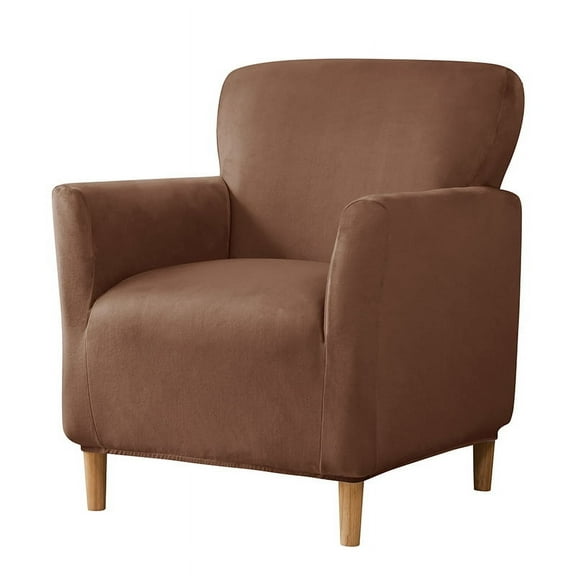 Namzi Armchair Slipcovers, 1 Piece Stretch Armchair Slipcover with Arms, Furniture Protector, Office Reception Chair Cover for Home,Brown
