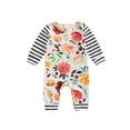 thumbnail image 1 of TRKIYQC Mono de otoño para bebé, manga larga, cuello redondo, elefante, estampado floral, pantalones de mameluco TRKIYQC casual, 1 of 8
