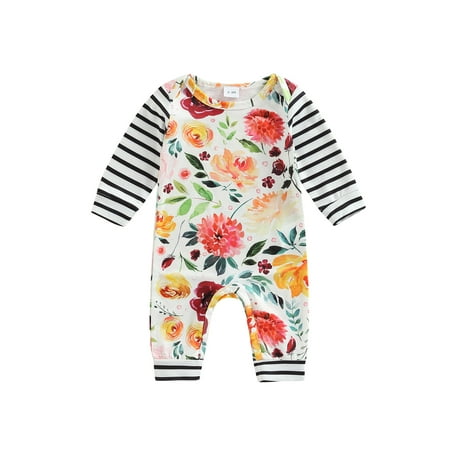 

Infant Baby Boys Girls Fall Jumpsuit Long Sleeve Round Neck Romper