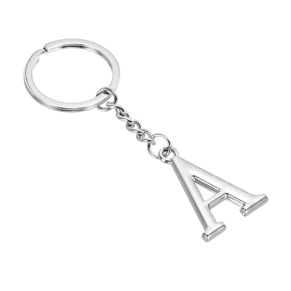 Uxcell Initial Letter Keychain - Metal Alphabet Pendant Women Girls Gift [Letter A]