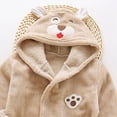 thumbnail image 6 of Boys Girls Kids Soft Flannel Bathrobe,Thickened Warm Hooded Sleep Robe with Waist Tie,Plush Cozy Loungewear Fall Winter for Boys Girls 18 24 Months 3T 4T 5T-12T Toddler Pajamas,Brown,Size 3-4T, 6 of 6