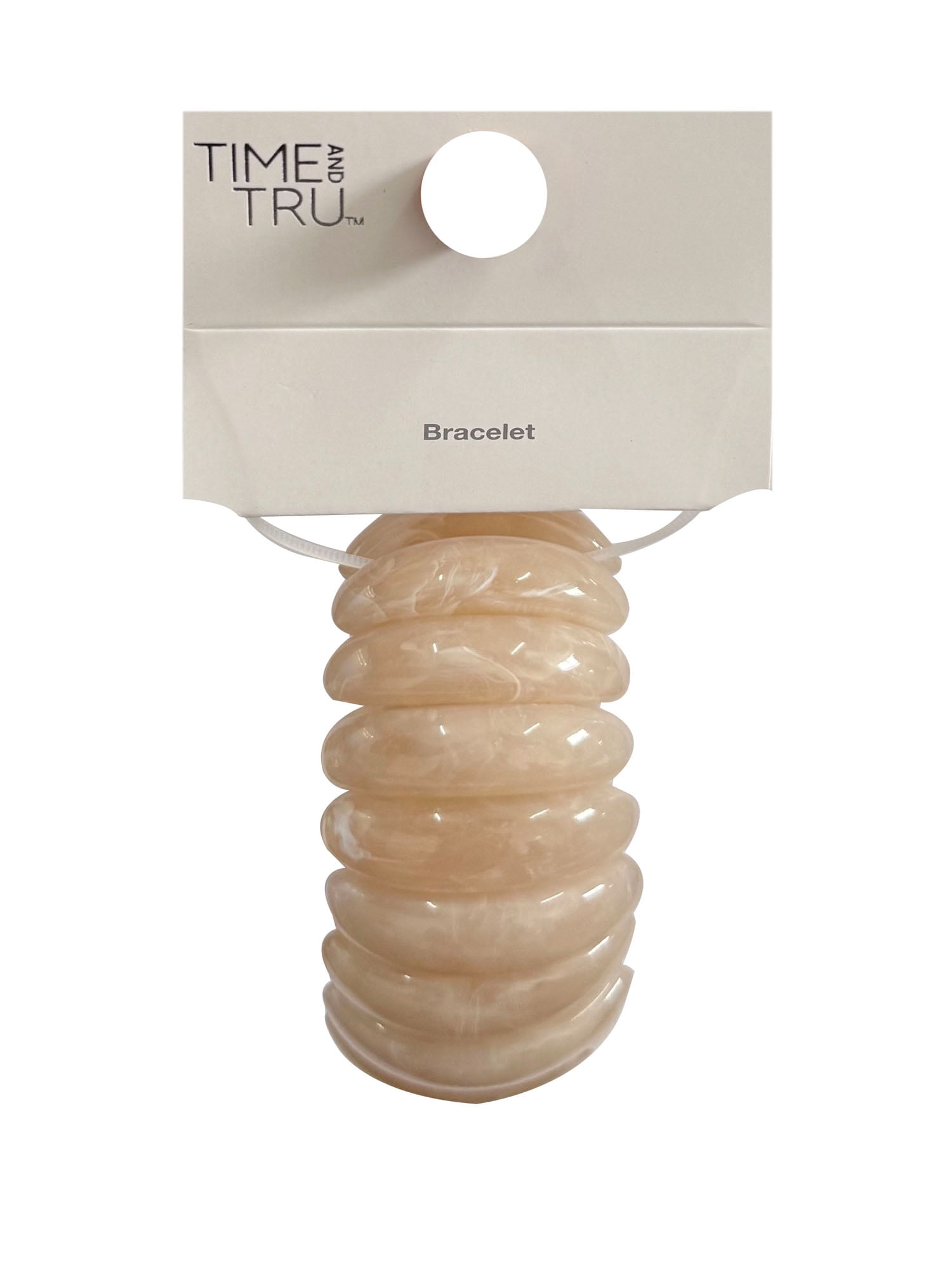 Time and Tru Stretch Bangle Bracelet Ivory for Female Adults and Teens