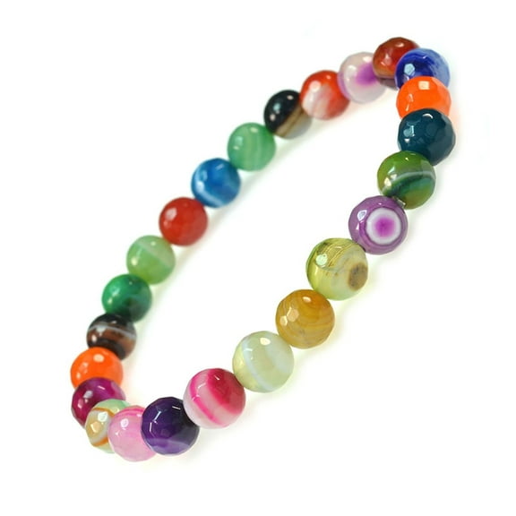 7" 8mm Mix Color Quartz Gemstones Stretch Bracelets