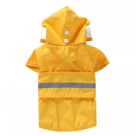 TELOLY Reflective Dog Raincoat - Adjustable Waterproof Raincoat for Dogs, Lightweight Dog Hooded Slicker Rain Coat Poncho for Small Dogs Yellow Dog Rain Coat S
