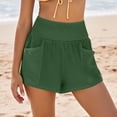 thumbnail image 7 of Oplxuo Women's Linen Shorts Casual Summer Shorts High Waisted Comfy Pull On Shorts with Pockets Solid Color Beach Cover Ups, 7 of 7