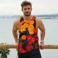 thumbnail image 6 of Fuzoiu Marigold Flowers In Different Colors Print Men's Workout Tank Tops,Sleeveless Gym Shirt Quick Dry,Fitness Bodybuilding T-Shirt,Muscle Athletic Workout Tee-4X-Large, 6 of 7