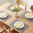 thumbnail image 2 of Unique Bargains 4pcs Faux Leather Washable Placemats Gray/Orange 17.7"x11.8", 2 of 6