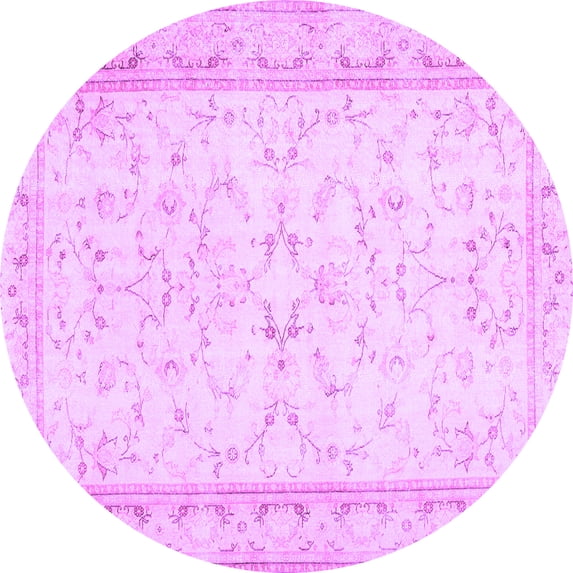 Ahgly Company Indoor Round Abstract Purple Contemporary Area Rugs, 3' Round