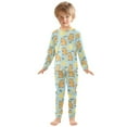 thumbnail image 3 of joogoo Cute Capybara Lemon 2 Piece Long Sleeve Tee and Pants Cotton Pajama Set 8Y, 3 of 7