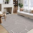 thumbnail image 2 of FairOnly 8'x10'Geometric Area Rug Washable Ultra Thin Non-Slip Pet Friendly Modern Striped Rug for Living Room Bedroom Kitchen，Light Camel, 2 of 7