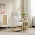 thumbnail image 6 of Modern Rocking Chair with High Back & Side Pocket, Nursery Glider Upholstered Armchair, 300 lbs Capacity, 6 of 14