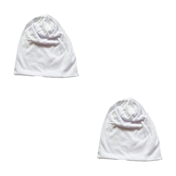 Minnieouse Beanie Caps Cómodo Sombrero artesanal de punto Sombrero de estilo simple Adorno Sombreros elásticos Mujeres Hombres Ropa Accesorio Blanco 2piezas