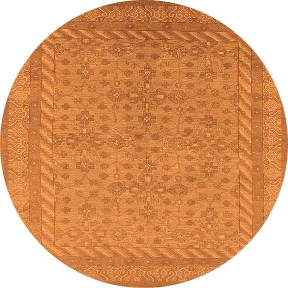 Ahgly Company Indoor Round Oriental Orange Industrial Area Rugs, 6' Round