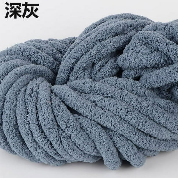Zhuge Hilo de chenilla súper suave y cálido de 250 g para manta de punto, hilo de lana grueso para hacer tú mismo, perfecto para cualquier tejido y crochet, gris oscuro