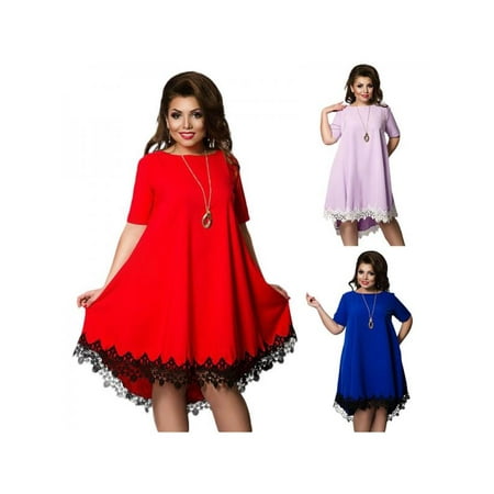 Plus Size Bridal - Topumt Plus Size Womens Lace Midi Bridesmaid Dress Party Dresses Formal Wedding Dresses Cocktail