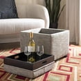 thumbnail image 2 of Safavieh Carter en Polyester avec Plateau en Viscose Pouf en Gris, 2 of 5
