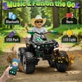 thumbnail image 6 of 4WD 24 Volt Ride on Toys with Remote, Joyracer 4 Wheeler for Kids, Power Car Wheels, Toy Gift with Bluetooth Music, Horn, LED for Big Kids, Green, 6 of 11