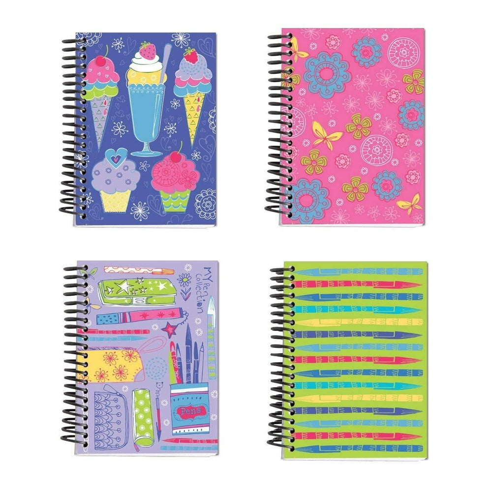Spiral Bound Thick Notebook Set (4 Notepads Total) 5.5" x 4" 160