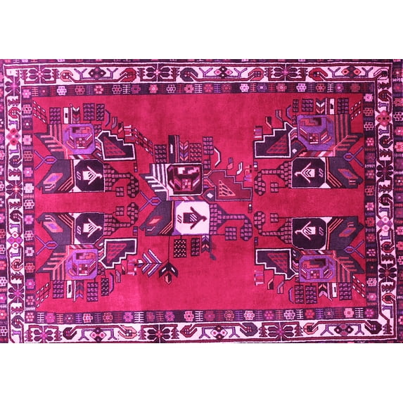 Ahgly Company Indoor Rectangle Persian Pink Traditional Area Rugs, 5' x 7'