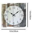 thumbnail image 4 of VOCOO 12'' Wall Clock, Analog Square Farmhouse Battery Operated, Silent Non-Ticking (with Hook), 4 of 4