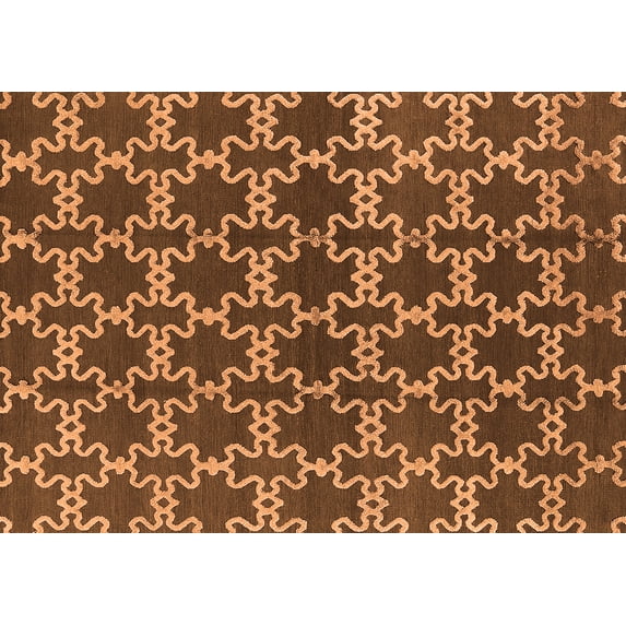 Ahgly Company Indoor Rectangle Oriental Orange Industrial Area Rugs, 2' x 5'