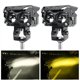 thumbnail image 4 of 1 par de proyector de lente LED de 60 W, lente doble, luz antiniebla auxiliar para motocicletas, color blanco y amarillo, 4 of 5