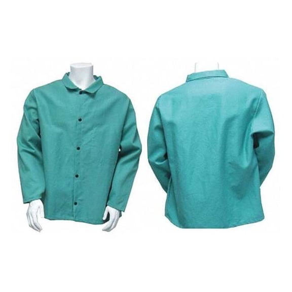 Chicago Protective Apparel FR Jacket, L, 9 oz Snaps Closure 600-GR-L