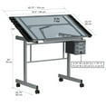 Studio Designs Glass Top Vision Rolling Drafting Table