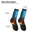 thumbnail image 2 of Kdxio Spooky Halloween Print Children's Socks for Daily Wear and Sports Use Colorblock Mid-Calf Design Breathable Material, 2 of 5