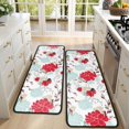 thumbnail image 4 of Kitchen Rugs Sets Of 2,Pioneer Flower Floral Print Pattern Anti Fatigue Kitchen Mat Rugs Non Slip Washable,Decorative Kitchen Floor Mats for Kitchen,Sink,Laundry,17"x47"+17"x47", 4 of 5