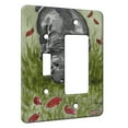 thumbnail image 1 of KuzmarK™ 2 Gang Single Toggle / Single Duplex Rocker Wall Plate - Blue Shar Pei Rustling Leaves Dog Art by Denise Every, 1 of 1