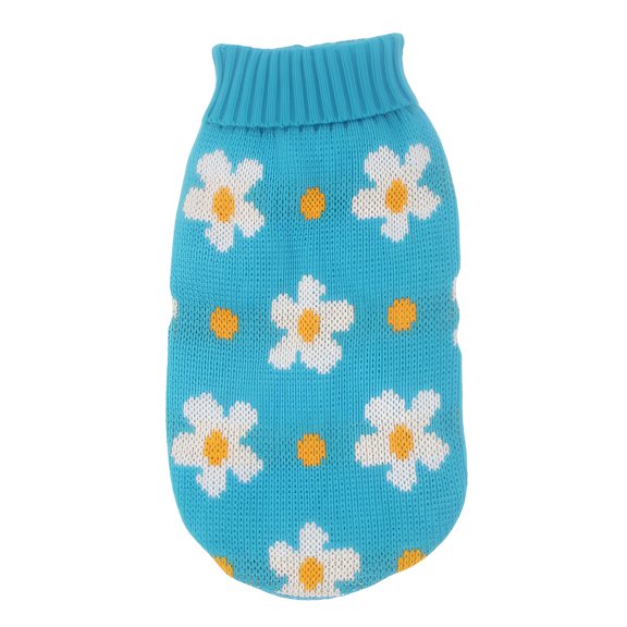 TELOLY 1Pcs Cat Sweater,Acrylic Dog Onesie,Dog Coats for Medium Dogs,Blue,Xs
