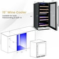 thumbnail image 3 of 15-Inch Wine Cooler, 30-Bottle Dual Zones Wine Cellar w/Double Layer Glass Door, Memory Temp Control & Efficient Compressor, Freestanding & Built-in Wine Refrigerator, 3 of 10