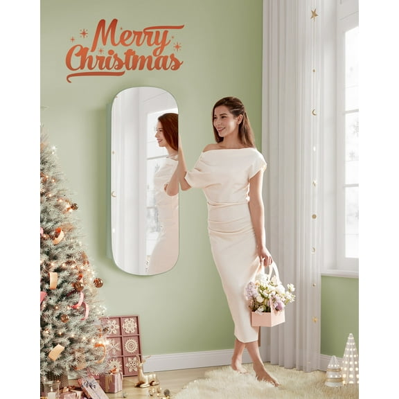 Armoire Jewelry Cabinet, Hanging Mirror Jewelry Organizer, Lockable Wide Storage for Bedroom, Green