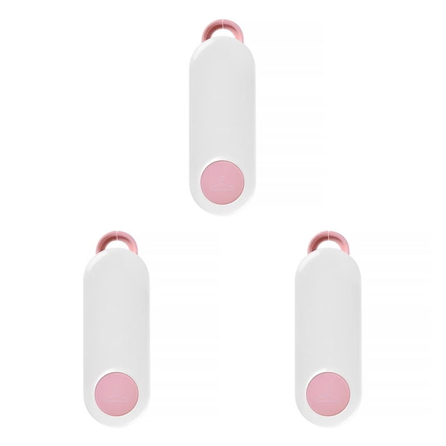 maskred Clothes Hanger Organizer Wall Mount Drying Storage Rack Punch Free ABS Household Removable Bathroom Clothing Hook Holder Pink 3PCS