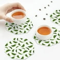 thumbnail image 4 of Leather Coasters with Heat-resistant for Drinks, green Peas Pattern -标题2 Octagon, 4 of 5