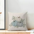 thumbnail image 3 of Fall Pumpkin Throw Pillow Covers 16x16 Set of 2, Watercolor Blue Pumpkin Decoration Throw Pillow Covers Thanksgiving Autumn Harvest Outdoor Cushion Cover for Sofa Couch Farmhouse Room Bed Decor, 3 of 6