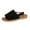 Black, variant on Black Womens Open Toe Flat Sandals With Solid Color For Beach And Daily Use Supportive And Easy To Move