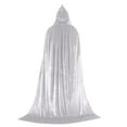 thumbnail image 4 of Rohuuque Women's and Men's Hooded Cloak Unisex Velvet Full Length Hooded Robe Gothic Medieval Cloak Long Cape Solid Color Cloak White, 4 of 6