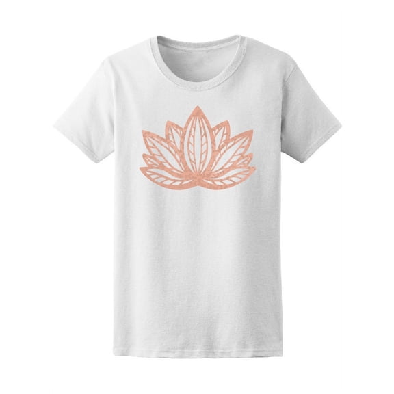 Rose Gold Lotus Flower T-Shirt Women -Image by Shutterstock, Female Large
