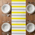 thumbnail image 6 of Yellow Grey Table Runner - 90 Inch Long, Kitchen Dining Table Runner Dresser Scarves, Farmhouse Watercolor Modern Geometric Farmhouse Decor for Coffee Tables Wedding Party Banquet, 6 of 8