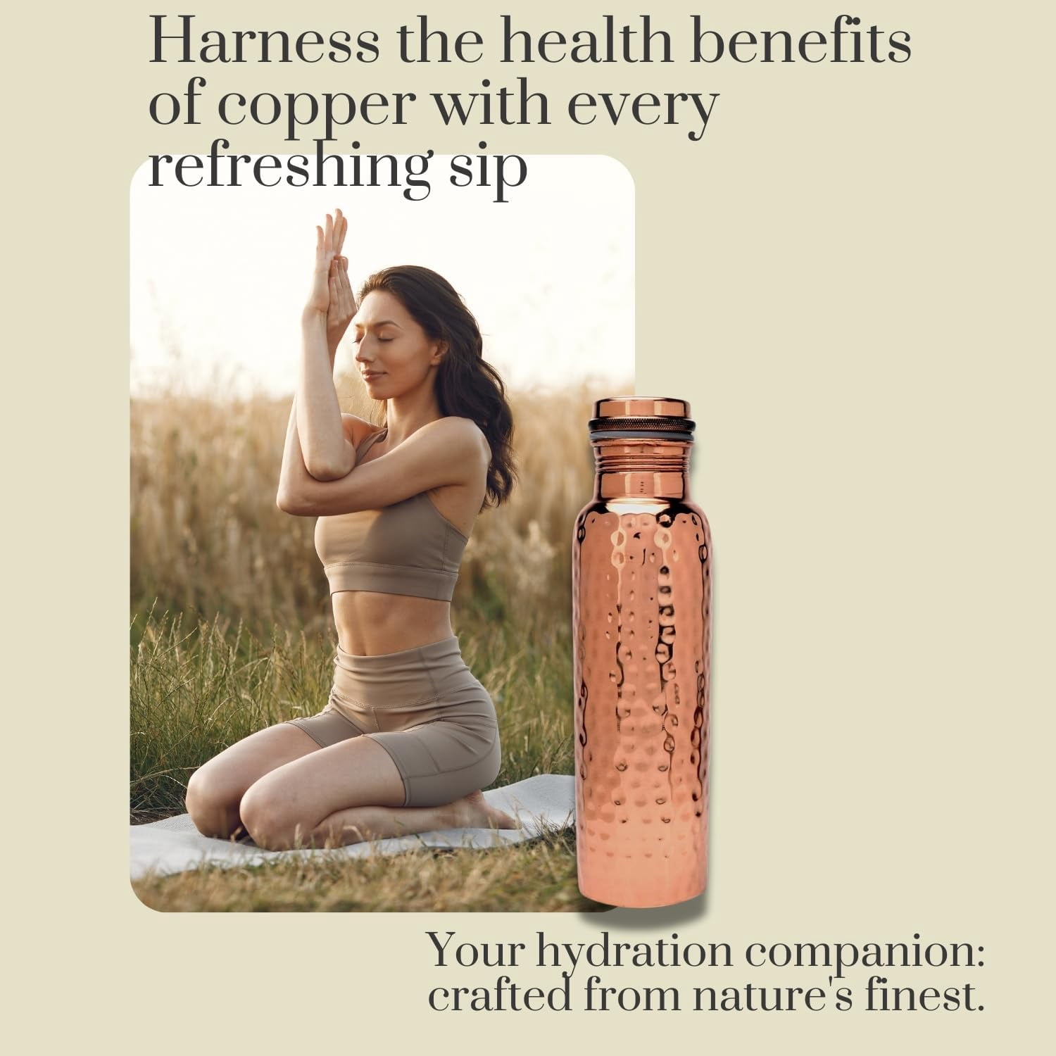 Perilla Home 100% Hammered (1 Litre ) Pure Copper Bottle With Leak Proof Contains Ayurveda Health Benefits For Drinking Water For Men Women Gym Yoga |Travelling | Hiking | Indoor | Outdoor | Office |